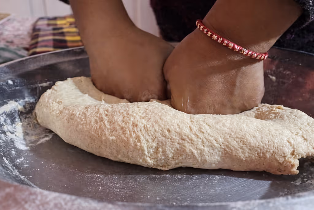 Rishikesh Private Tour - Kneading dough for Indian Chapati ( Roti )