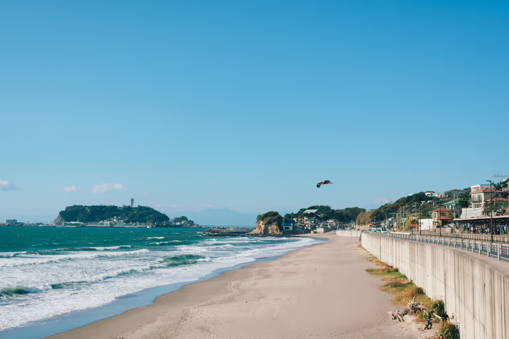Kamakura Private Tour - Beach in front of Kamakura Kokomae