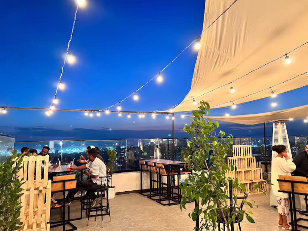 Addis Ababa Private Tour - Evening Scene at roof top bar
