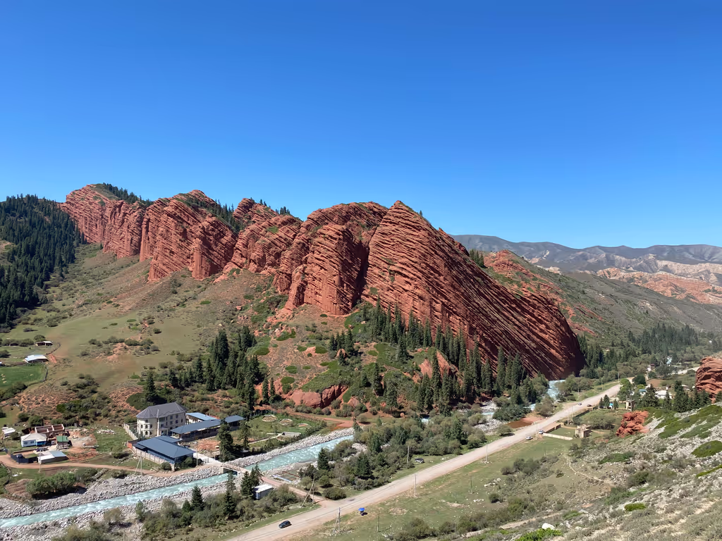 Karakol Private Tour - Panoramas of Jeti-Ögüz — towering red sandstone cl