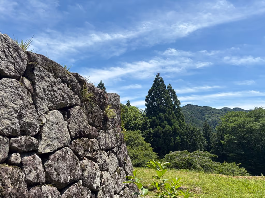 Gifu Private Tour - Beautiful blue sky from Stone wall of the castle