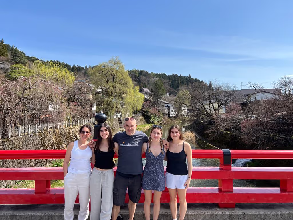 Toyama Private Tour - at red bridge in Takayama