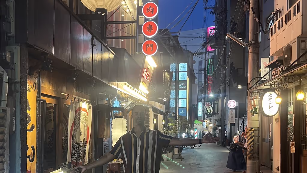 Osaka Private Tour - A lively local dining alley in Namba at night