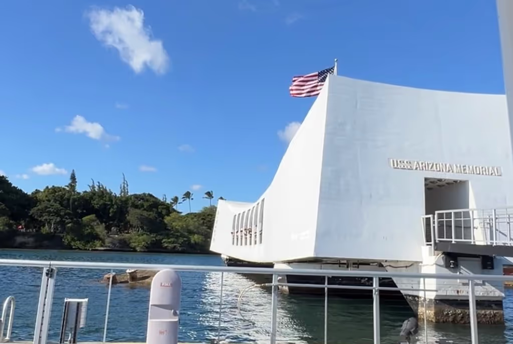 Honolulu Private Tour - View from the boat -USS Arizona Memorial
