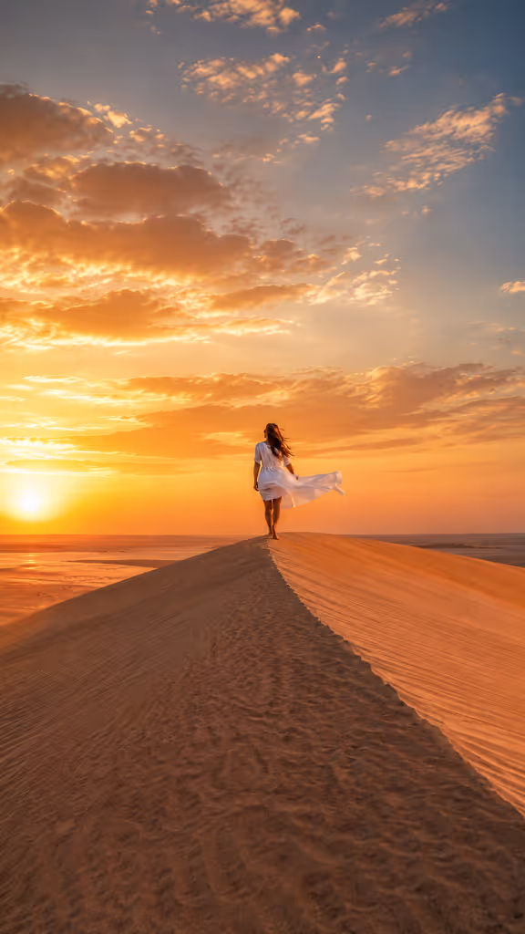 Doha Private Tour - Sunset photo stop during a Doha desert safari.