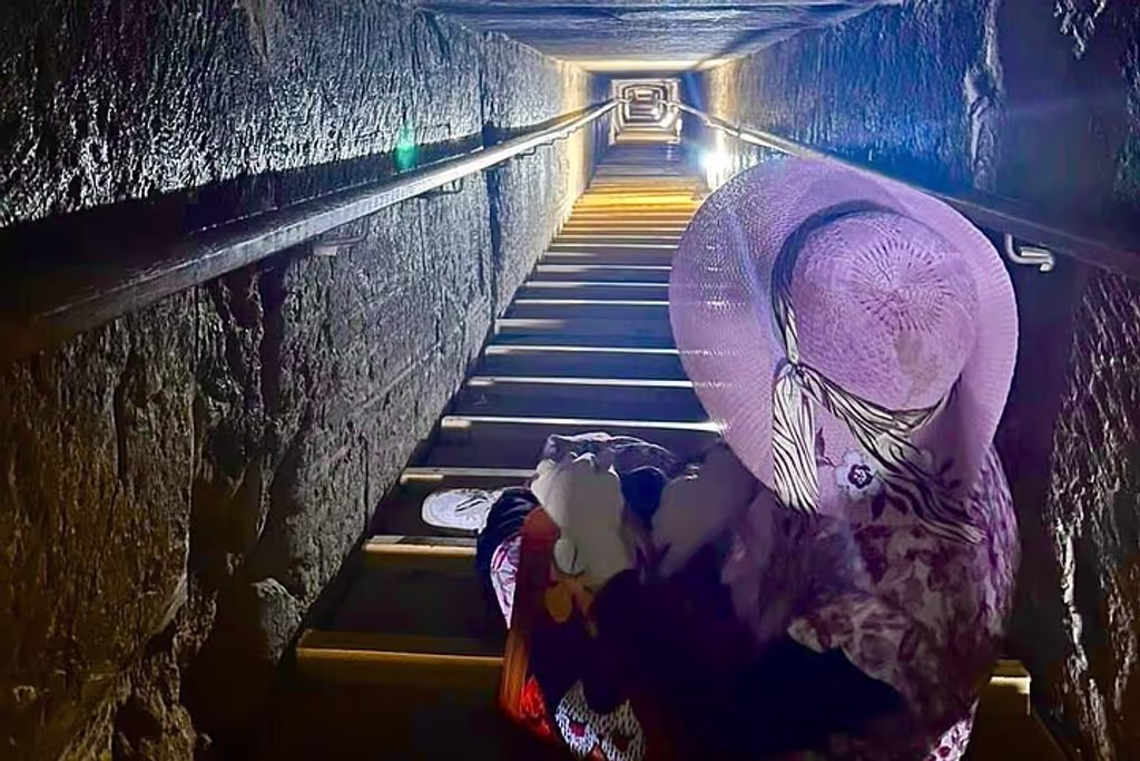 Giza Private Tour - inside the mysterious tunnel of the bent pyramid