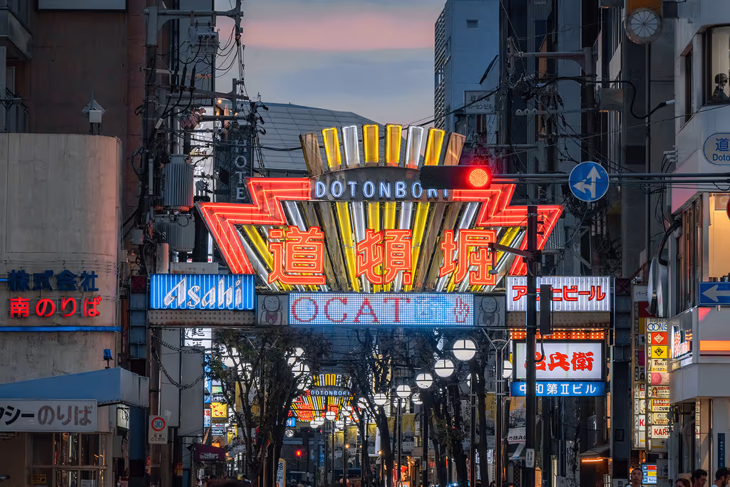Osaka Private Tour - Dotonbori Entry Way Neon