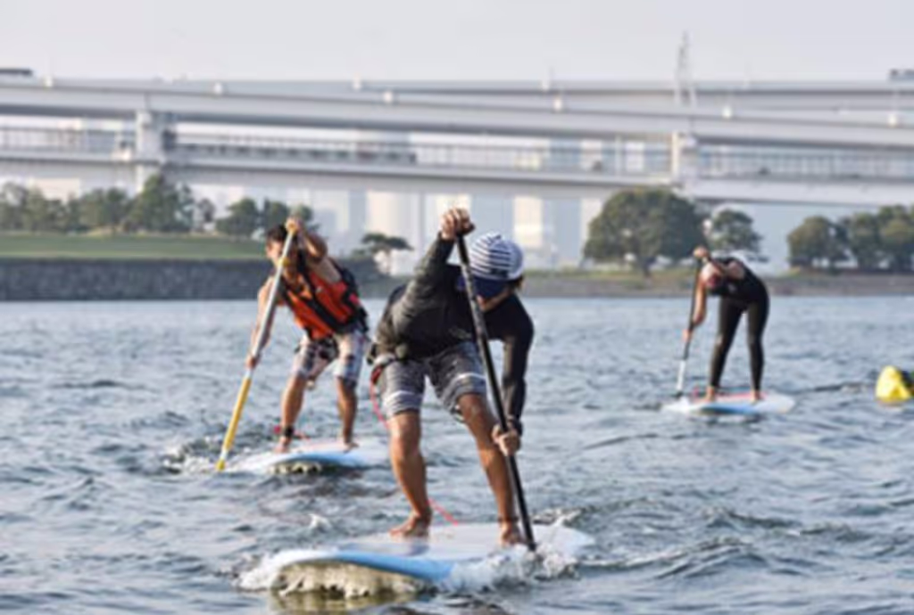 Tokyo Private Tour - Standing Up Pubble SUP boat on Odaiba sea