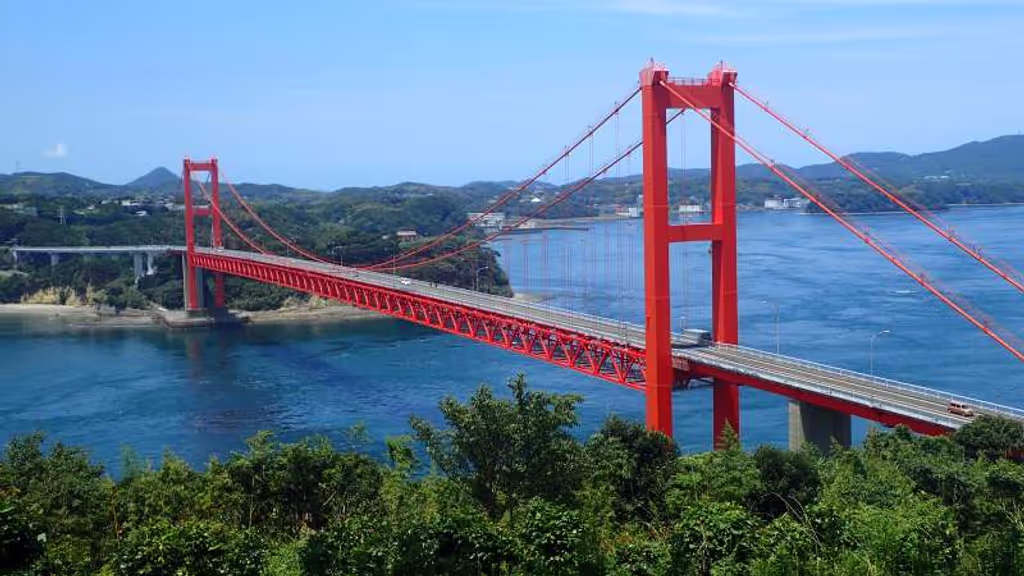 Nagasaki Private Tour - ★HIRADO OHHASHI
・Connect KYUSHU island with HIRADO island
 can walk on the bridge side walk, 665m long, 30m high above sea level