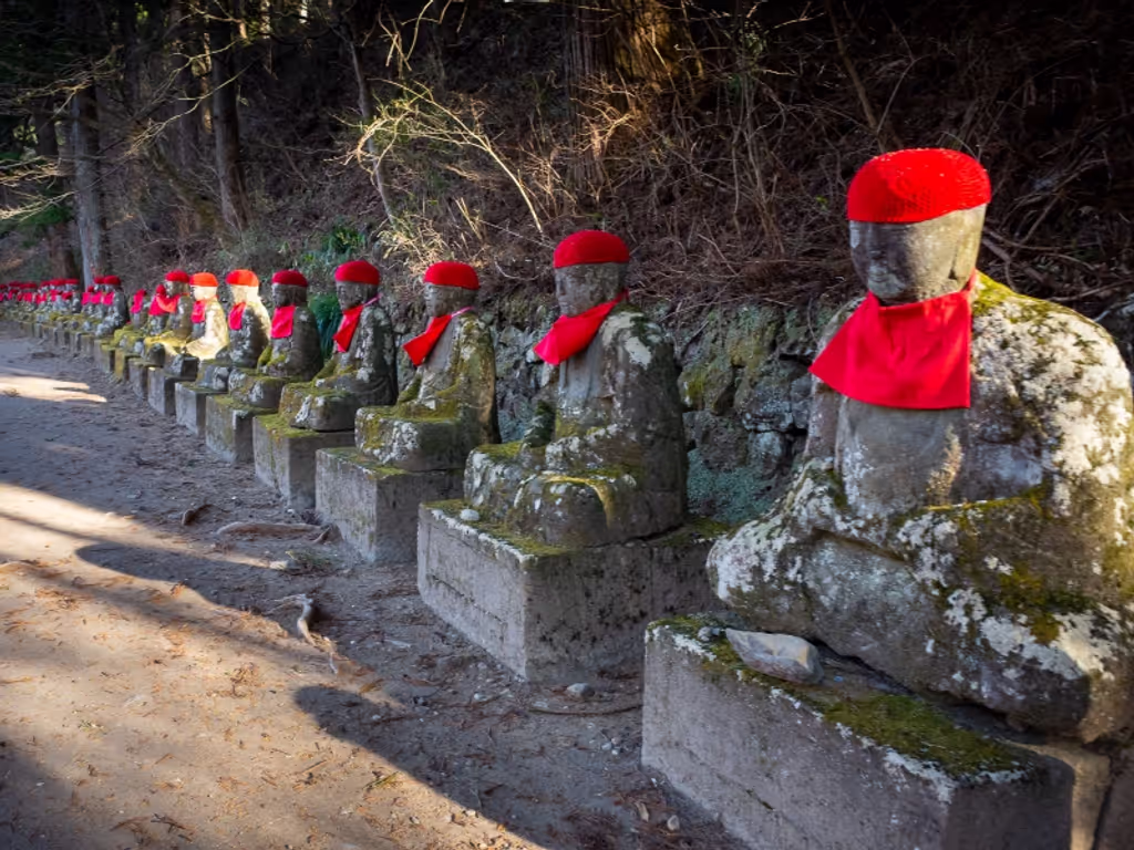 Nikko Private Tour - (option) Nice hiking to a row of about 70 stone statues of Jizo, Bodhisattva who care for the deceased.