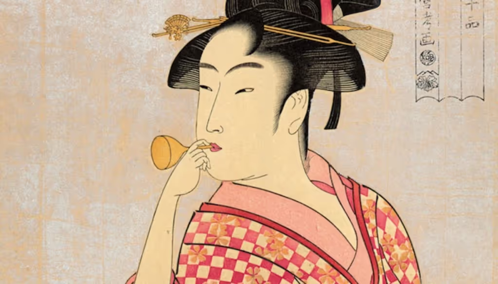 Tokyo Private Tour - The famous Ukiyo-e of a young woman implying the emergence of femininity