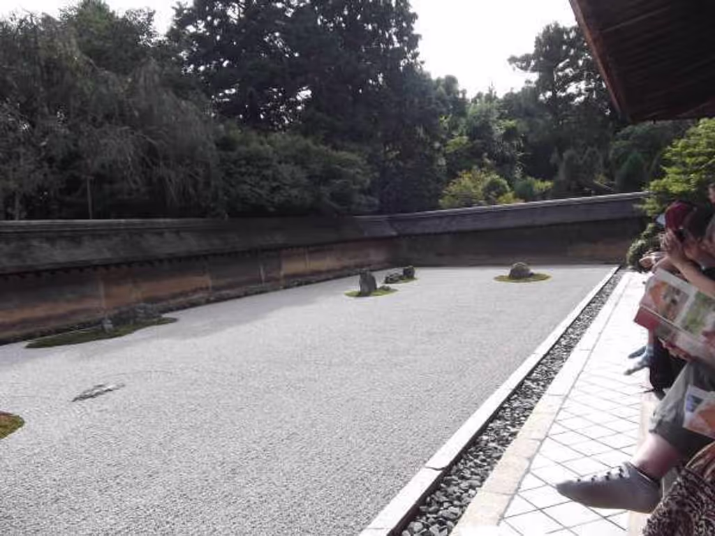 Kyoto Private Tour - Rock Garden viewed from the edge of a corridor.