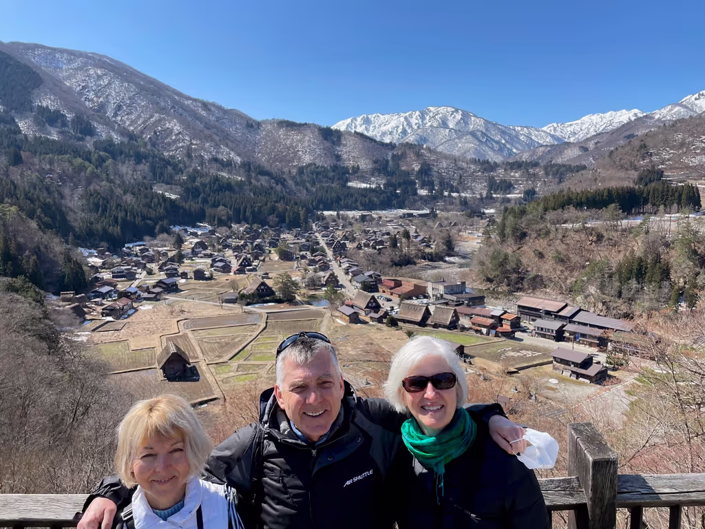 Shirakawago Private Tour - The Observatory on the hill is the best place to overlook the Gassyo-style buildings gathered below in the settlement of Ogi-machi.