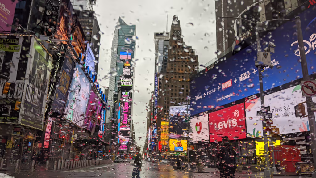 New York Private Tour - Times Square in the rain (T)