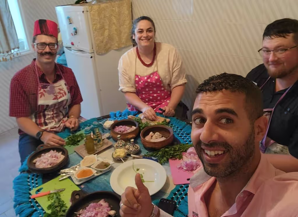 Tangier Private Tour - Having some Moroccan lessons in a Family House and preparing the Typical TAGINE