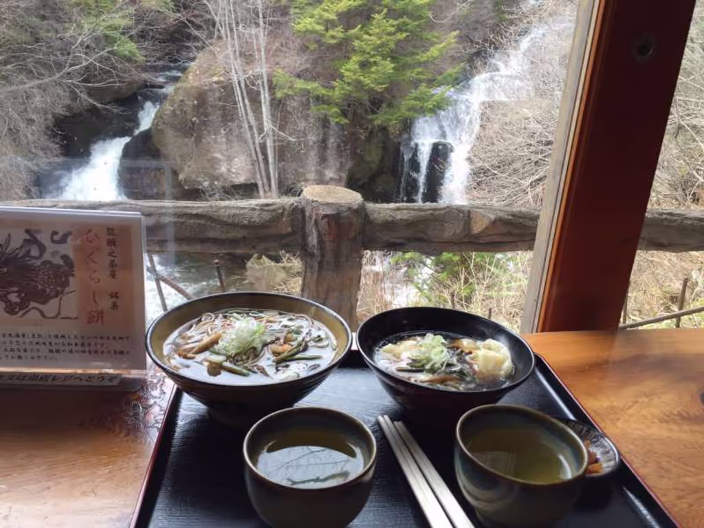 Nikko Private Tour - snack at a cafe nearby fall