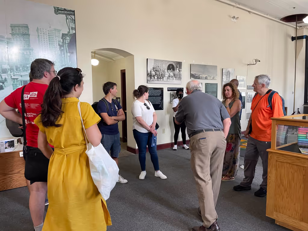 Atlanta Private Tour - Docent Jim educates the group about the history of Fire Station No. 6