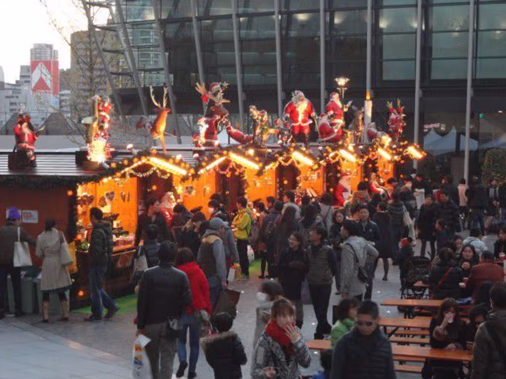 Osaka Private Tour - Umekita space in front of the Grand Front Osaka during Christmas season