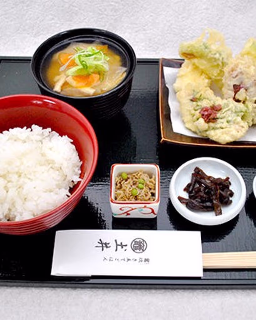 Kyoto Private Tour - Japanese set Menu for breakfast or lunch, consisting pot cooked rice, miso soup and some Japanese side dishes, matching with rice.
It will  cost about Jyen1700