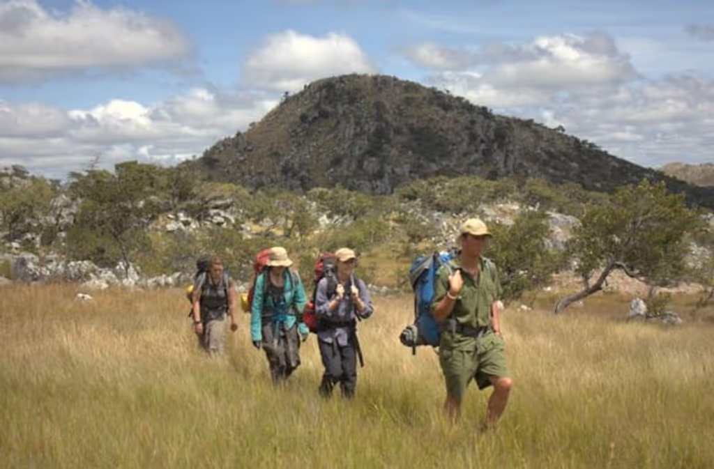 Livingstone Private Tour - You will do a walking safari to experience BREATH TAKING ENCOUNTERS with the endangered White Rhino whilst walking in the untamed Zambian bush of Livingstone's Mosi O Tunya National Park.