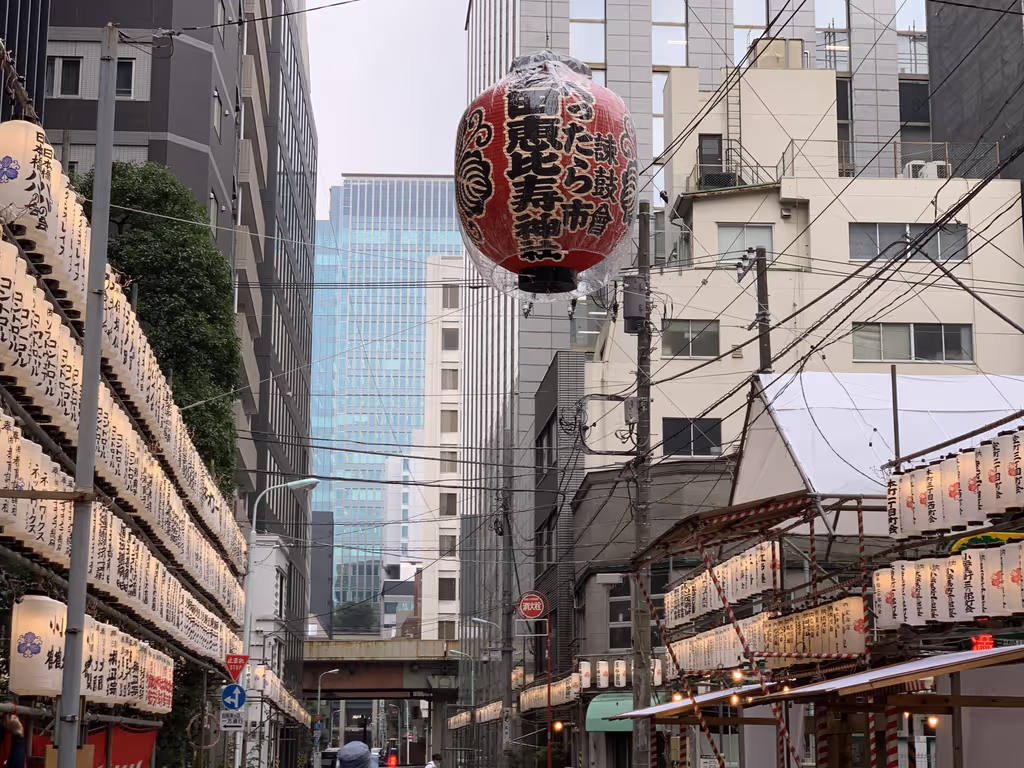 Tokyo Private Tour - street with festival decoration