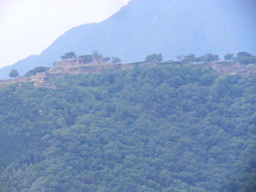 Osaka Private Tour - The ruins of Takeda Castle seen from Ritsuun-Kyo