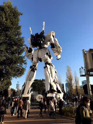 Tokyo Bay Bridge, play on the beach, Gandum robot,,
