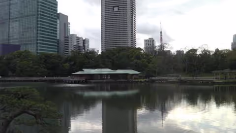 Hamarikyu, a Japanese garden