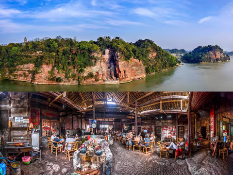 Leshan Giant Buddha and Pengzhen Tea House private tour