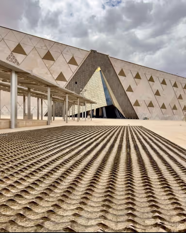 The great museum and the pyramids of Giza and sphinx