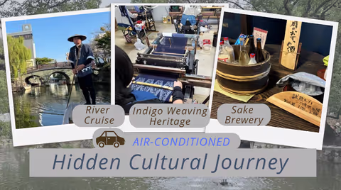 Fukuoka Cultural Heritage: Kasuri Weaving Workshop & Yanagawa River Cruise (Optional Dazaifu)