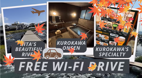 Autumn Leaves: Kurokawa Onsen and Hita From Fukuoka, 1Day Traditional Japan, Private Spa, and Car