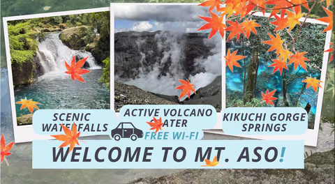 Autumn Leaves: Mt. Aso Volcano Crater, Kikuchi Gorge Falls & Daikanbō Panorama, 1-Day Private Car