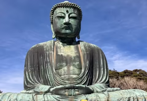 The Great open air Buddha and charming temple in Kamakura (from Tokyo)