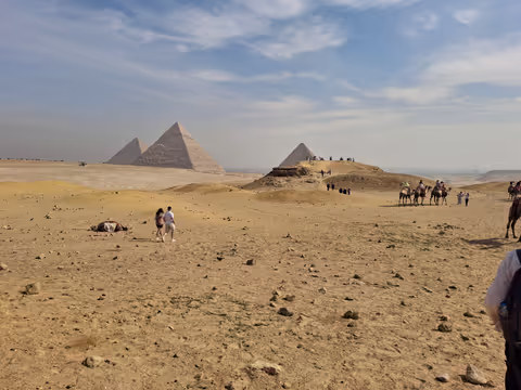 Giza pyramids and Grand Egyptian museum