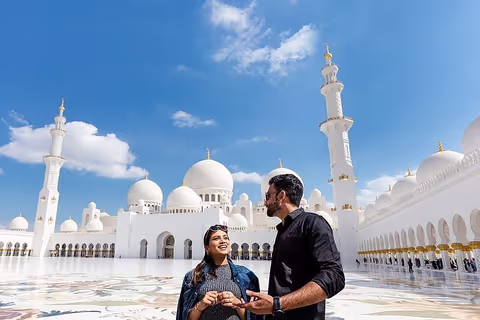 Abu Dhabi City Tour from Dubai  – Grand Mosque or BAPS Mandir and Qasr al Watan or Louvre Museum