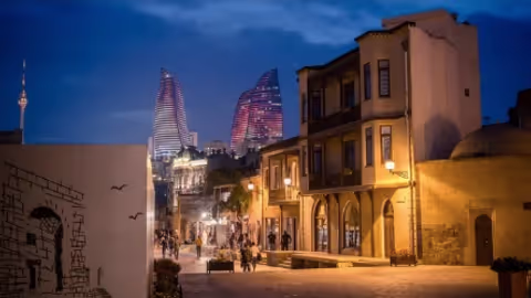Baku by Night: Lights, Legends & Skyline Views