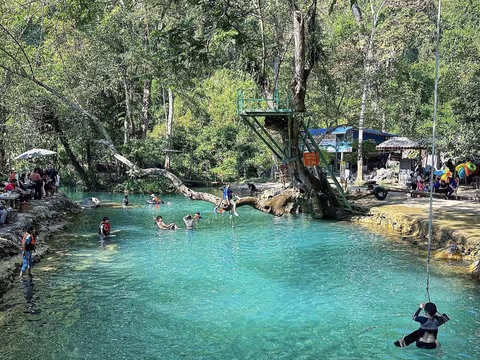 Vang Vieng River Adventure & Cave Exploration – Self-Guided Chauffeur Tour (SUV or Van)
