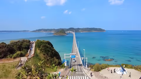 The Sea-Breeze–Scented Thousand Torii Gates and a Drive Across Tsunoshima Ohashi Bridge Course