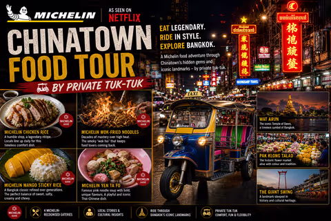 Michelin Chinatown food tour with private Tuktuk