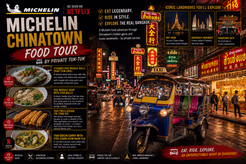 Michelin Chinatown food tour with private Tuktuk
