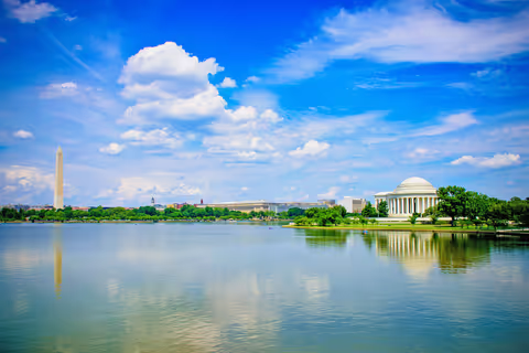 Jefferson Memorial, Tidal Basin, and Lincoln Memorial