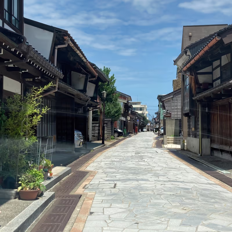 Toyama Private Tour - A stone-paved street in a preserved historic district