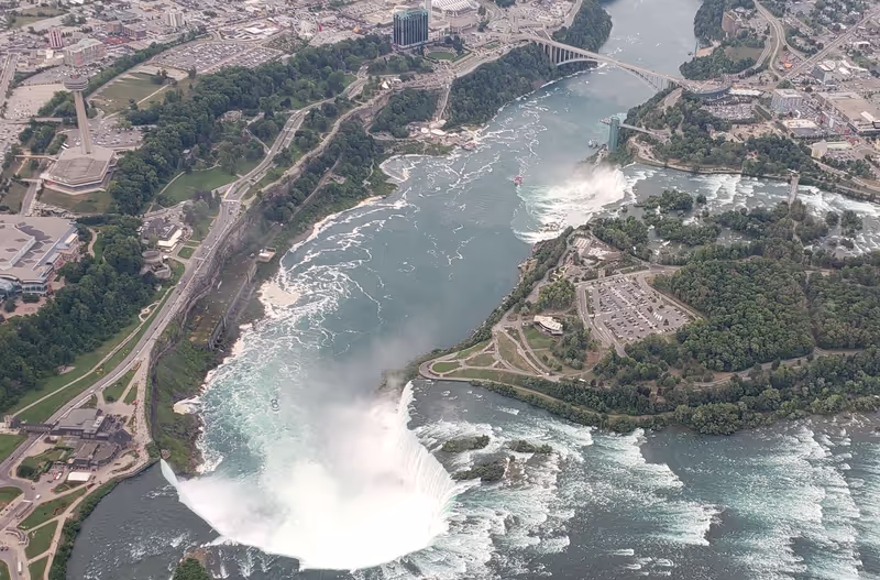 Toronto Private Tour - Niagara Falls from above. Twenty percent of the world's freshwater flows through the Niagara River