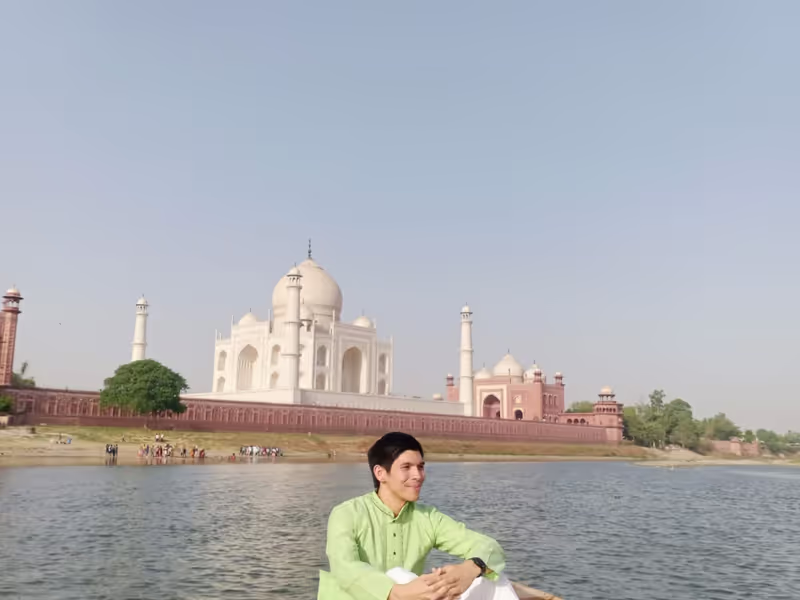 Agra Private Tour - Boat ride on backside of Taj Mahal
