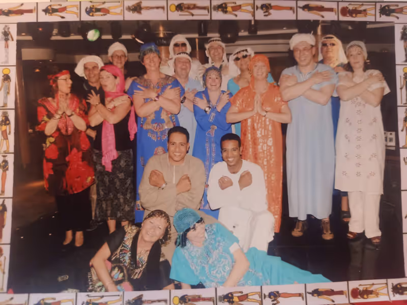 Luxor Private Tour - With one of my groups in Galabya party on boat