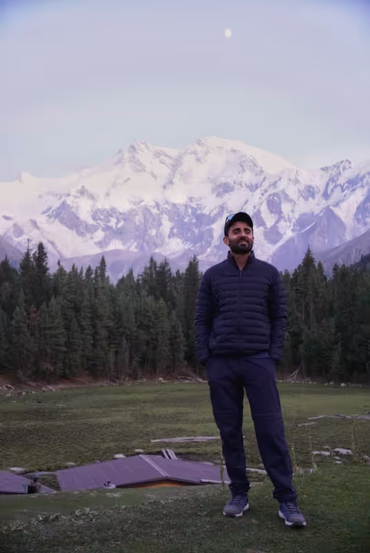 Islamabad Private Tour - Me at Fairy Meadows in front of Naga Parbat mountain