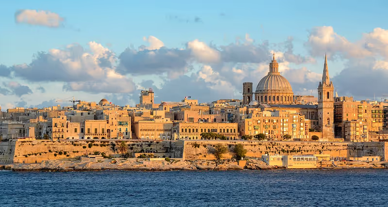 Malta Private Tour - This is Valletta with the stunning St. Paul's Cathedral, beautifully captured from Sliema.
