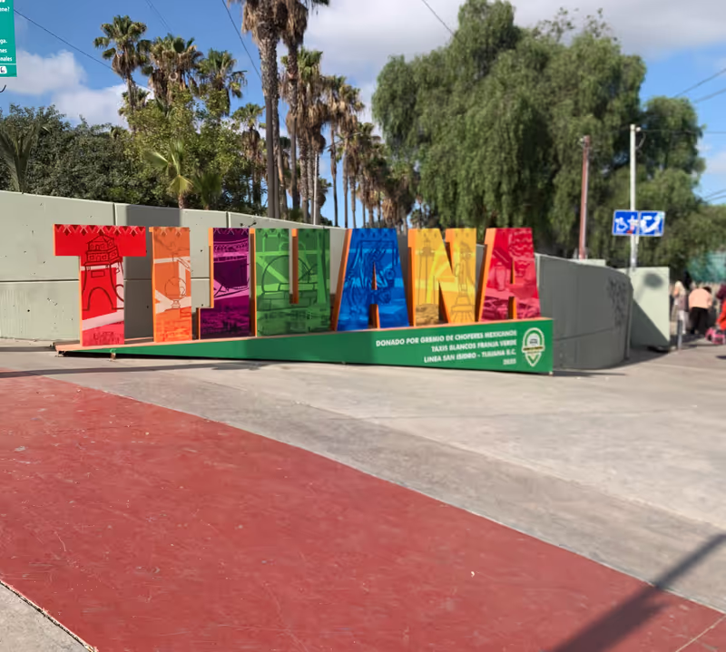 Baja California Private Tour - Tijuana Sign at the border.