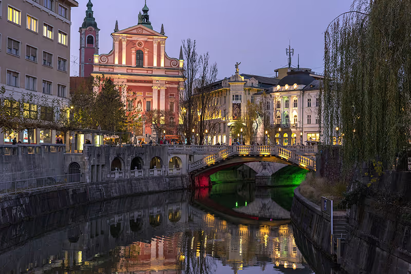 Ljubljana Private Tour - France Preseren, the Triple Bridge and the Franciscan Church